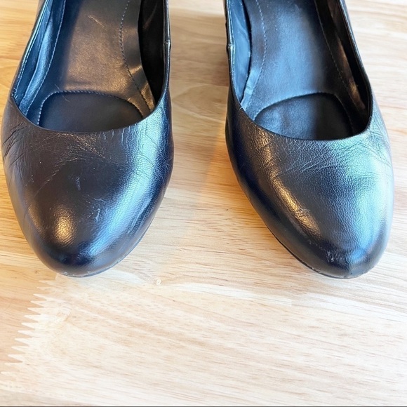 Calvin Klein Yana Black Leather Wedges - size 9.5 - Picture 7 of 12